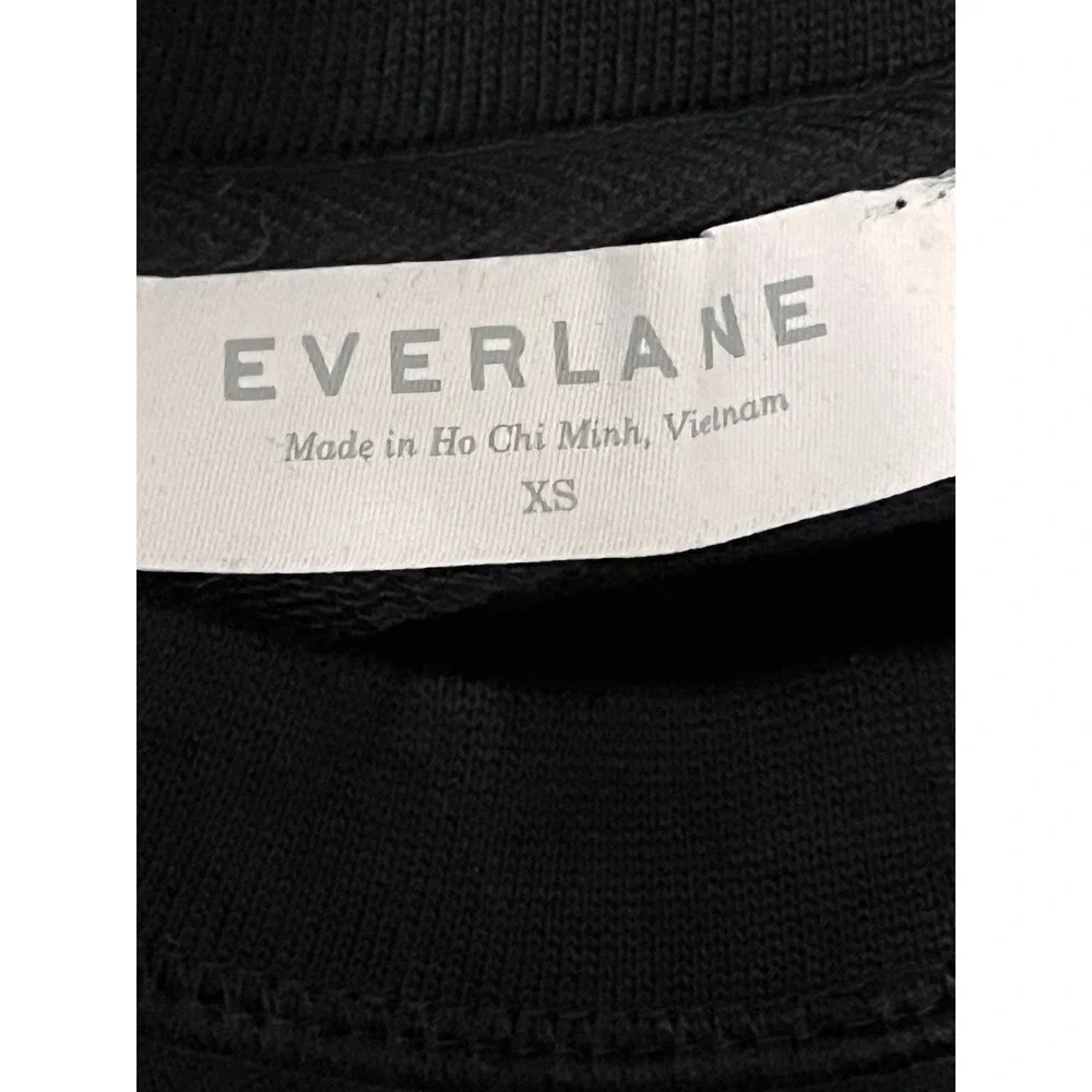 Everlane 100% Human Black Crew‎ Neck Sweatshirt XS Extra Small Cotton